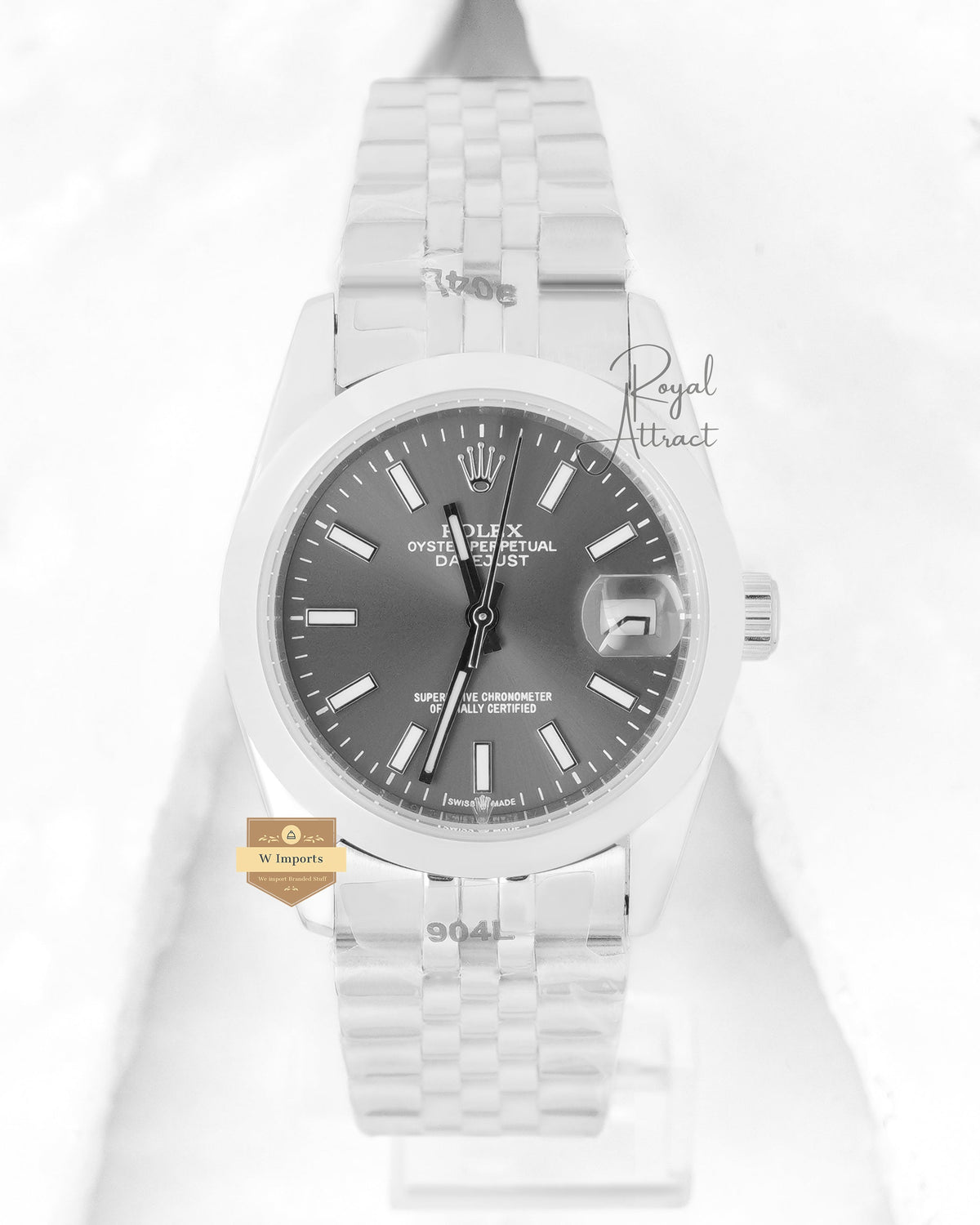 Latest Collection 36 Silver With Gray Dial Automatic Watch V3 Factory