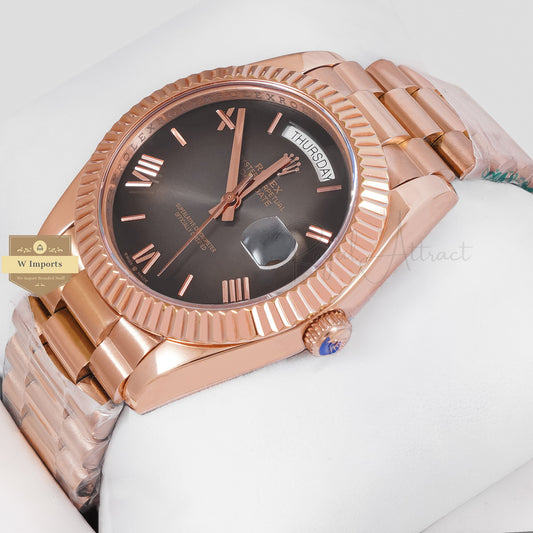 New Arrival 40mm Rose Gold With Gray Dial Roman Numeral & Fluted Bezel Zr Factory Grade