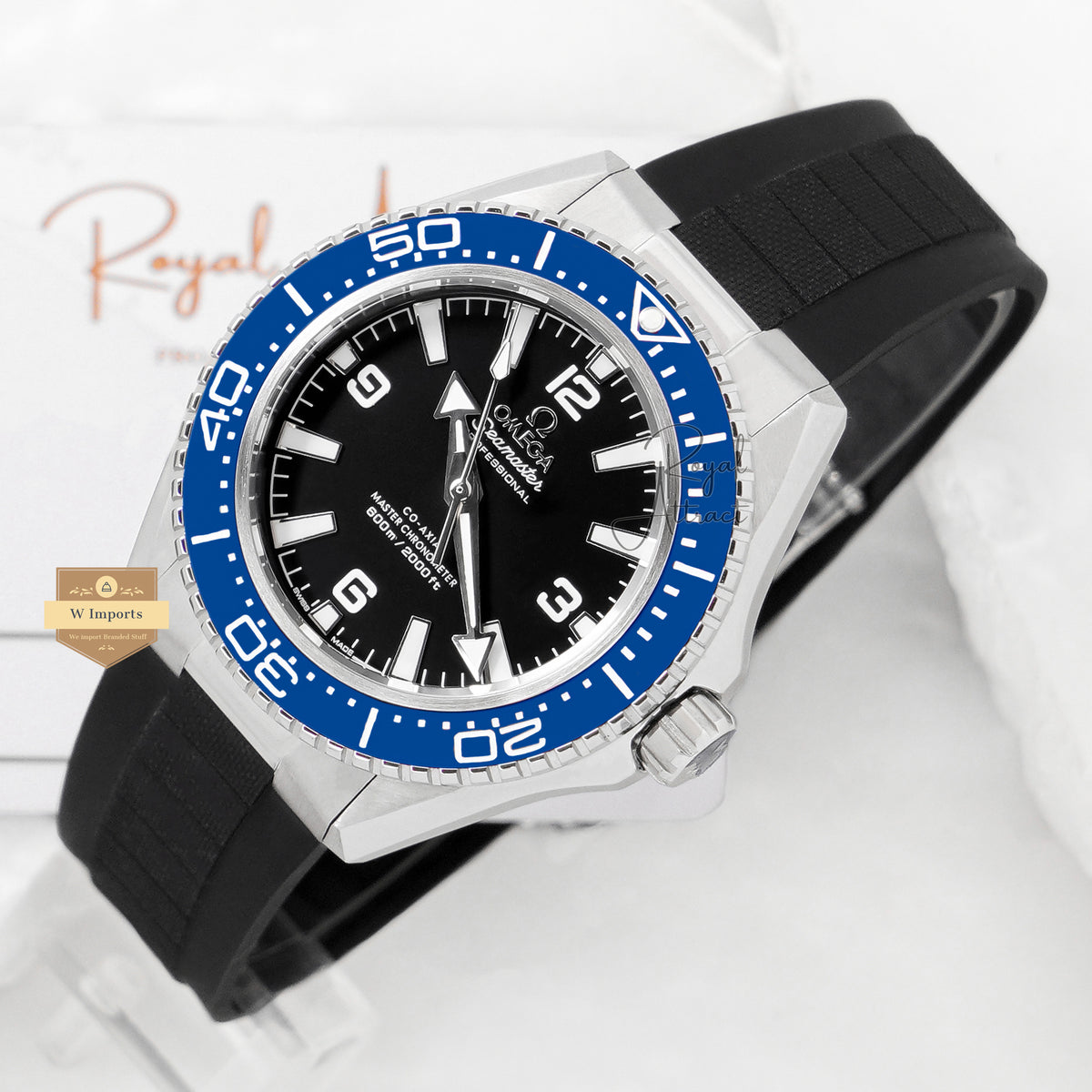 Latest Collection Silver Case With Black And Blue Bezel Automatic Watch