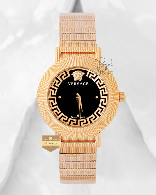 Latest Collection Yellow Gold With Black Dial Ladies Watch