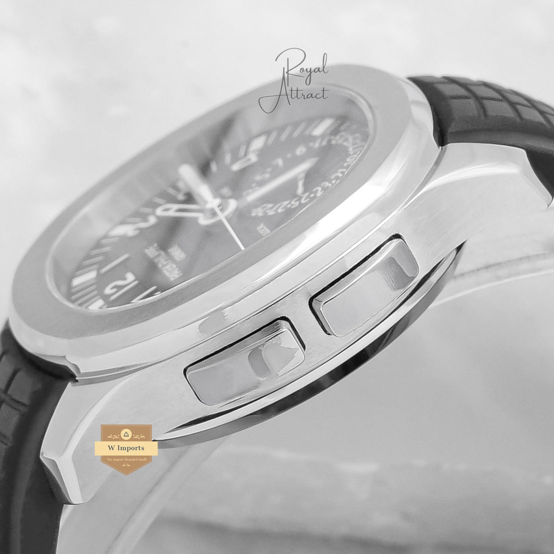 Latest Collection Silver Case With Gray Dial And Black Strap Strap Automatic Watch