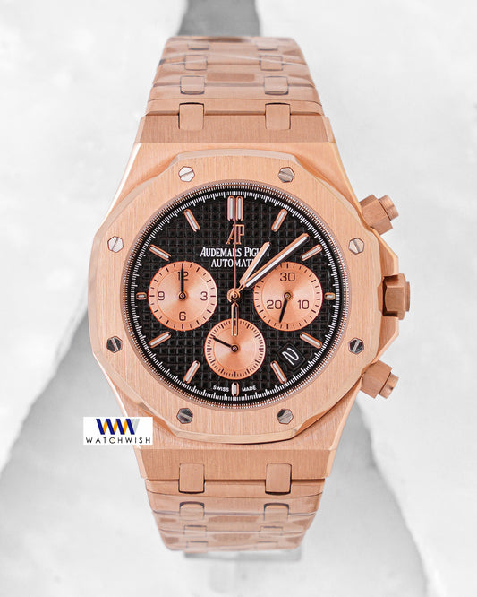 Latest Collection Oak Chronograph Rose Gold With Black Dial