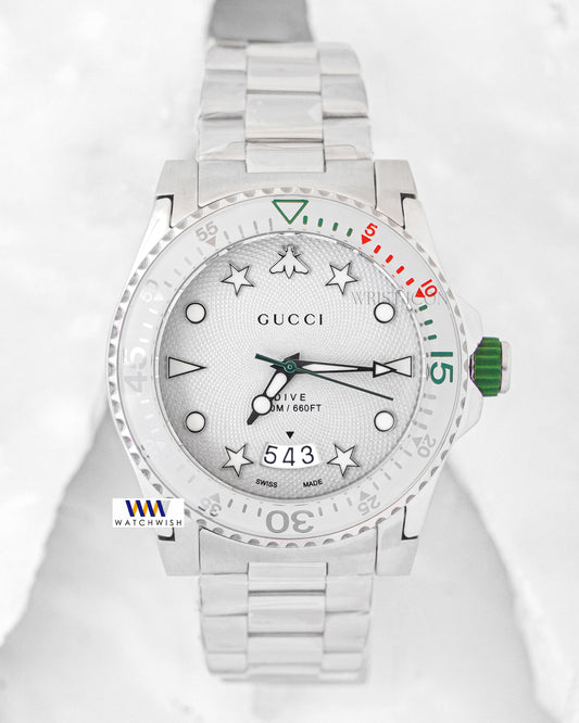 Latest Collection Silver With White Dial Chain Watch