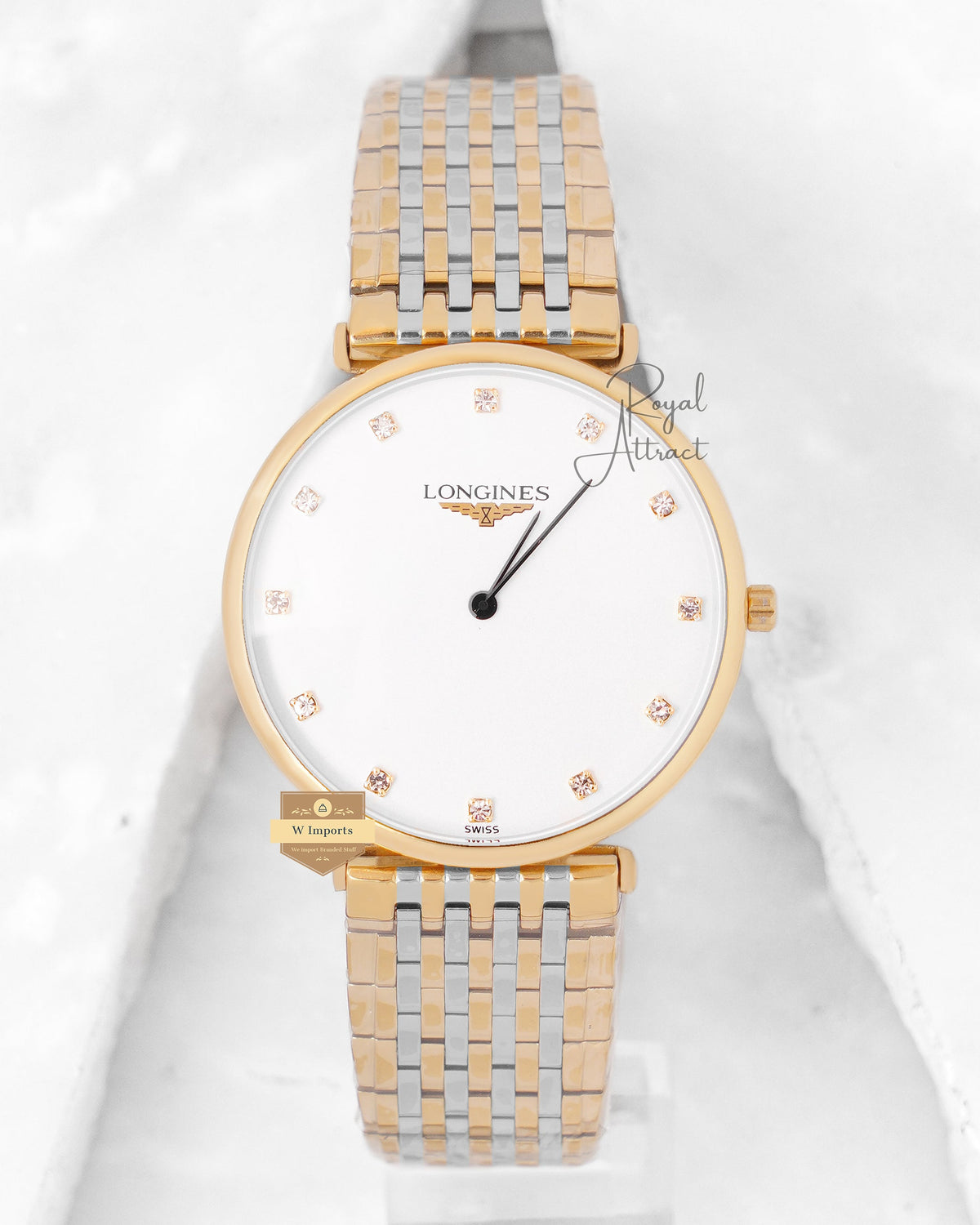 Latest Collection Two Tone Yellow Gold With White Dial Watch For Men