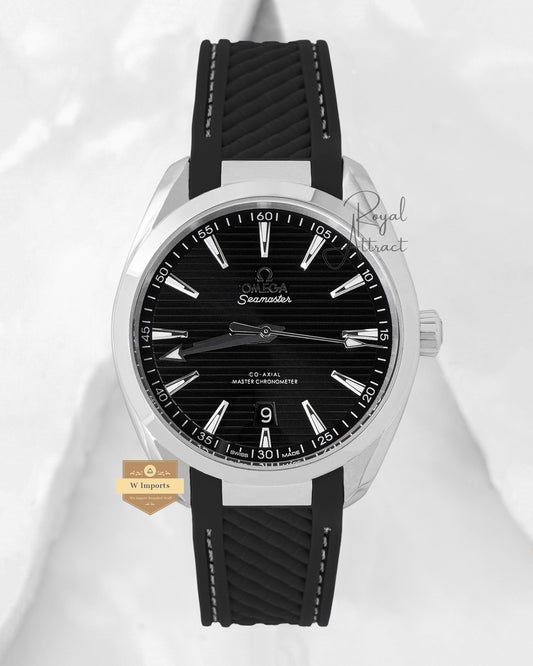 Latest Collection Silver Case With Black Dial & Rubber Strap