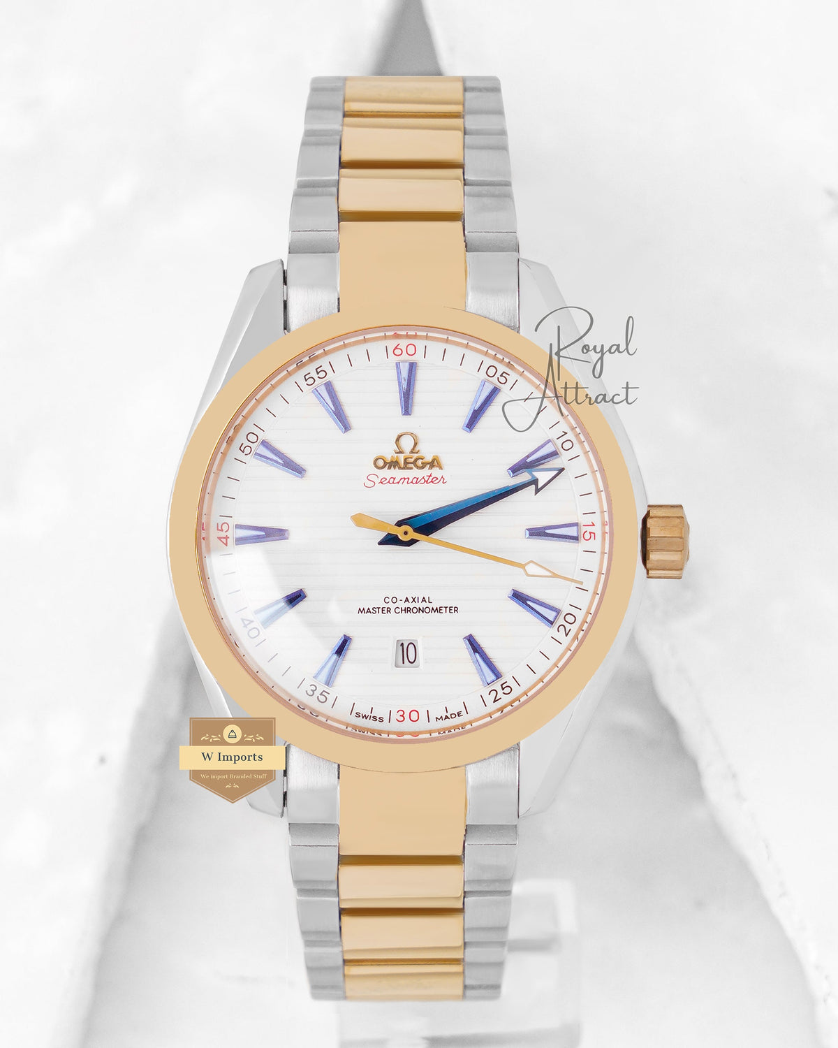 Latest Collection Two Tone Yellow Gold With White Dial Automatic Watch