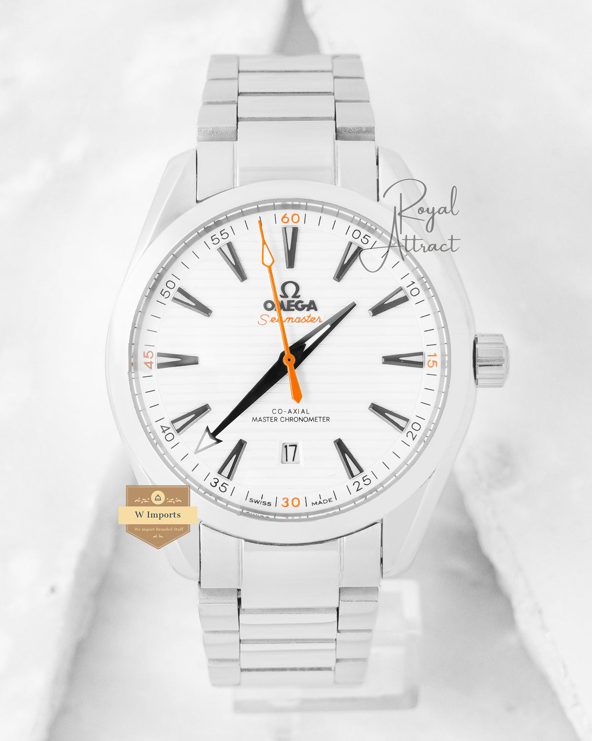 New Collection Silver With White Dial Orange Niddle Automatic Watch