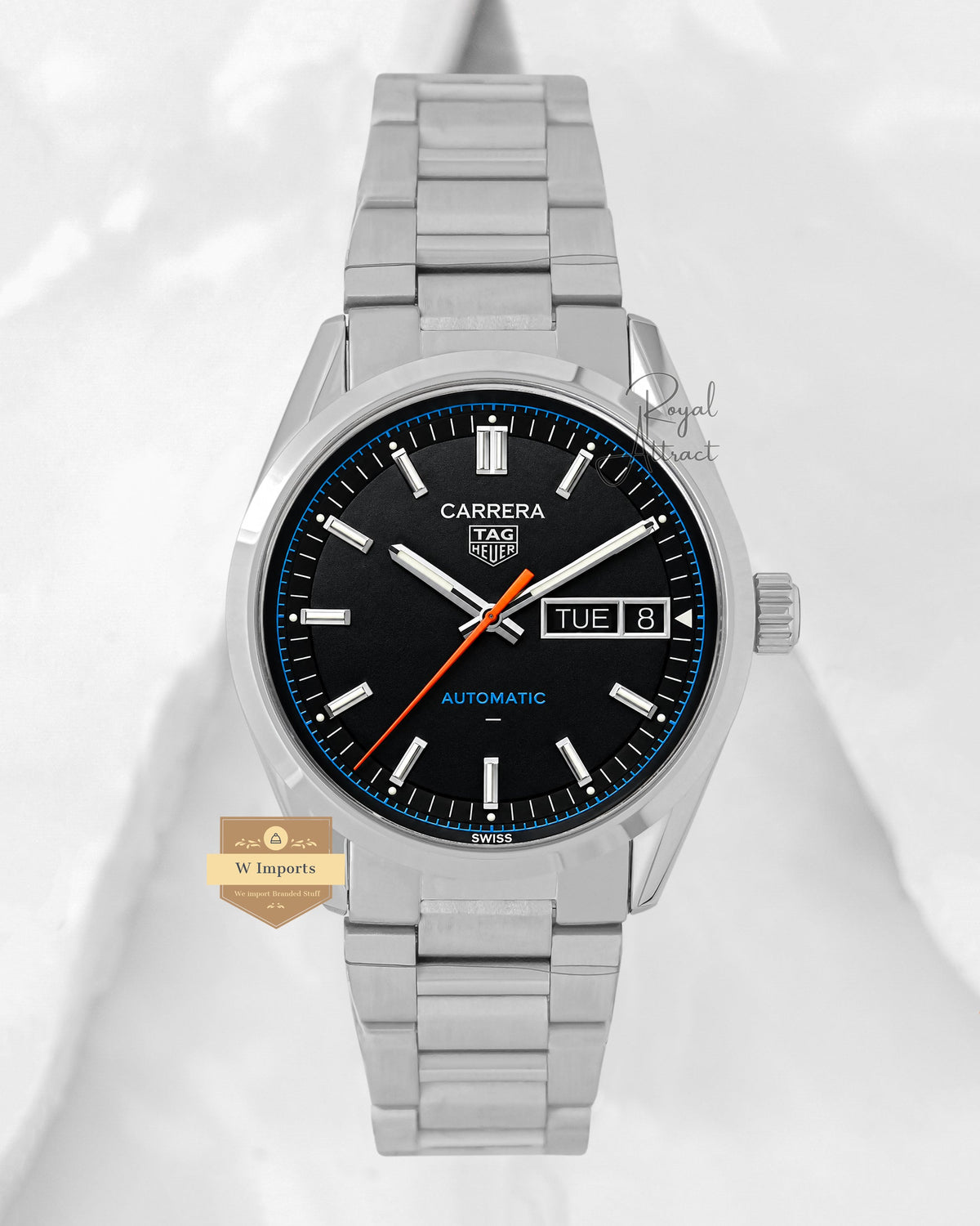 Latest Collection Silver With Black Dial Automatic Watch