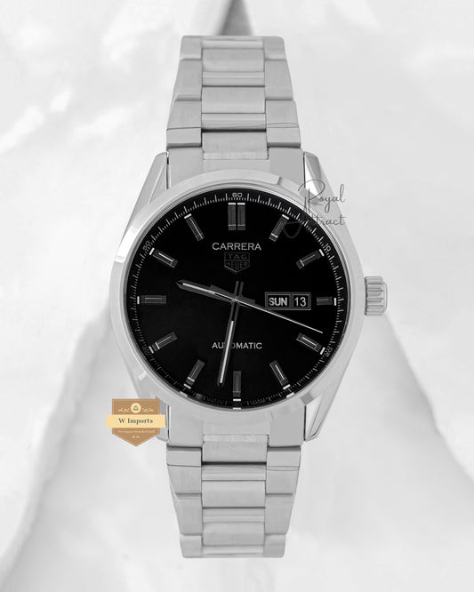 Latest Collection Silver With Black Dial Automatic Watch