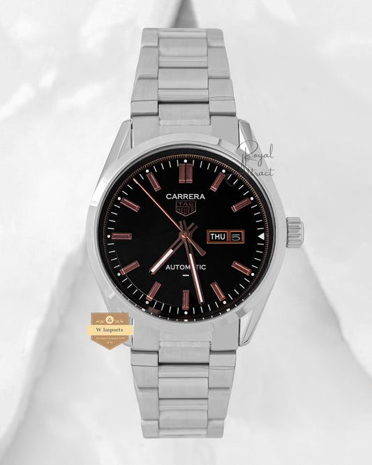 Latest Collection Silver With Black Dial Automatic Watch