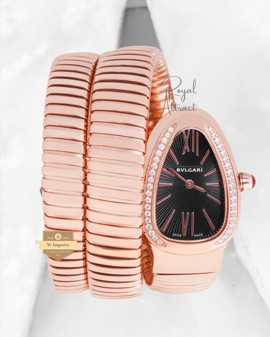 Latest Collection Snake  Rose Gold With White Dial Ladies Watch