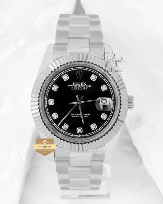 Latest Collection 41 Silver With Black Dial Automatic Watch Zr Factory