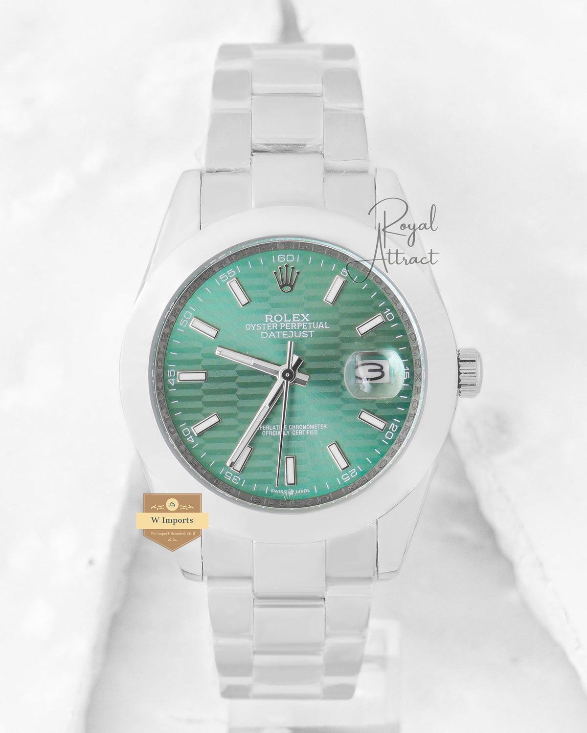 Latest Collection 41 Silver With Green Texture Dial Automatic Watch Zr Factory