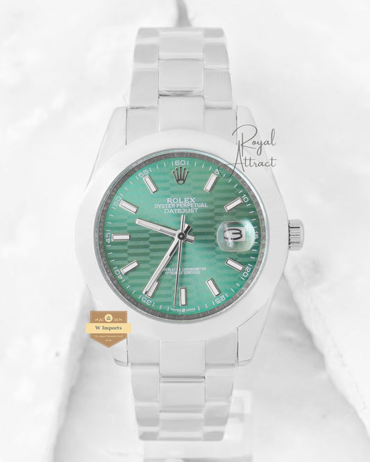 Latest Collection 41 Silver With Green Texture Dial Automatic Watch Zr Factory
