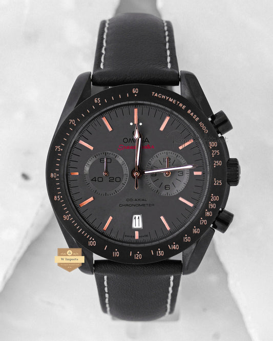 LATEST COLLECTION CHRONOGRAPH ALL BLACK CASE WITH DIAL AND LEATHER STRAP