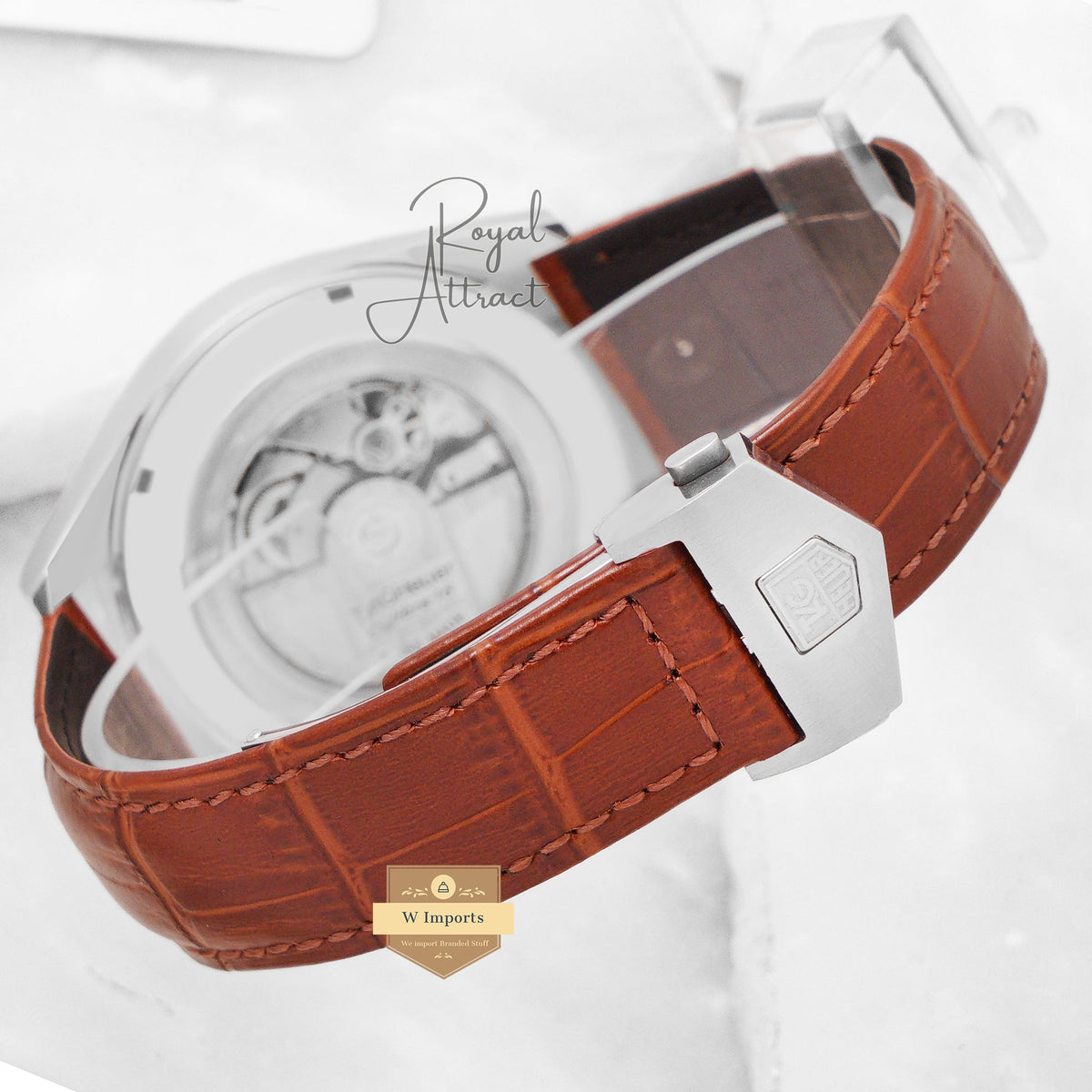 Latest Collection Silver Case With Blue Dial Leather Strap Automatic Watch For Men