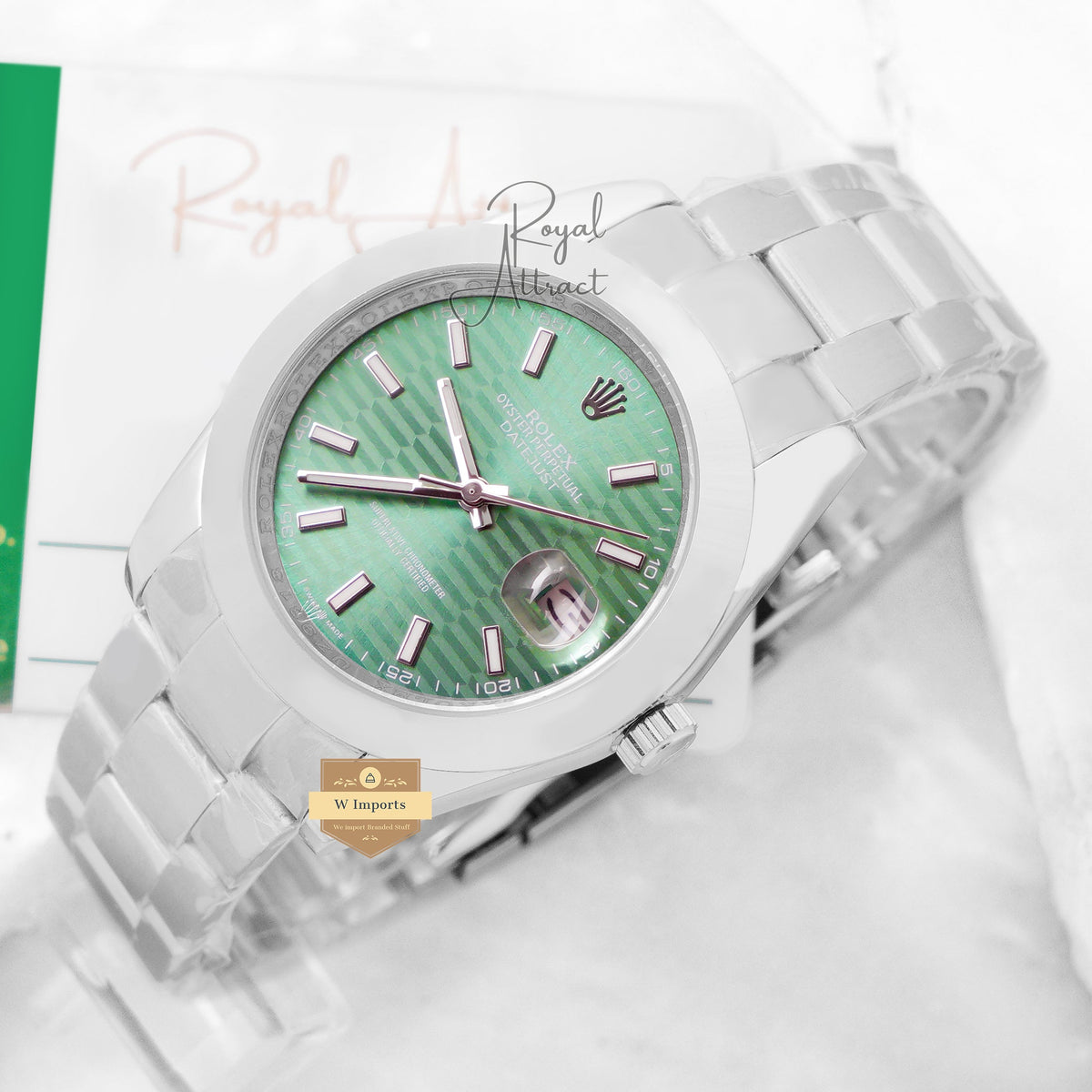 Latest Collection 41 Silver With Green Texture Dial Automatic Watch Zr Factory