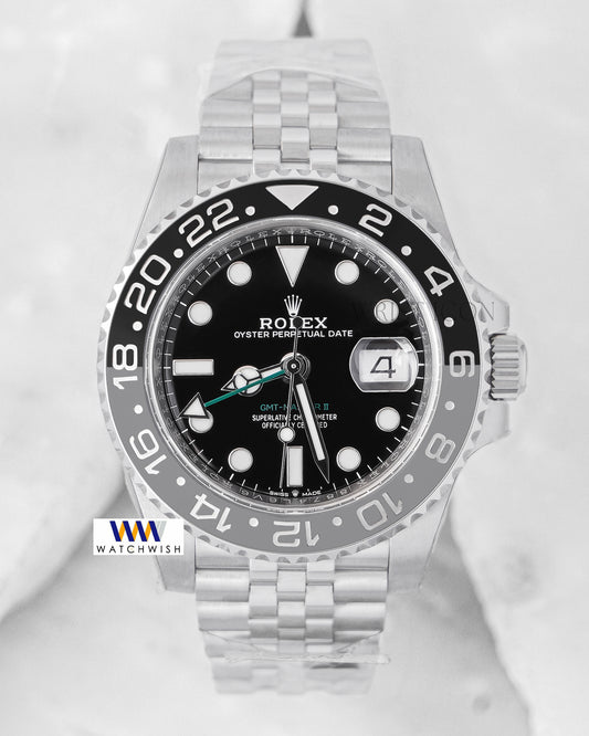 LATEST COLLECTION BRUCE WAYNE GMT 40 SILVER WITH BLACK DIAL AUTOMATIC WATCH EW MADE