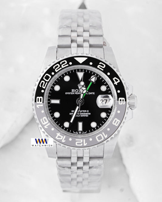 Latest Collection Bruce Wayne Gmt 40 Silver With Black Dial Zr Factory