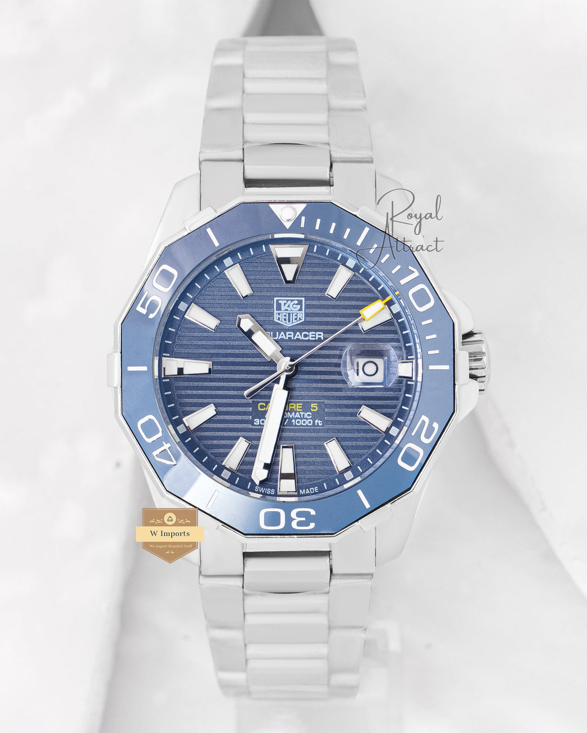 Latest Collection C5 Silver With Blue Texture Dial And Bezel Automatic Watch