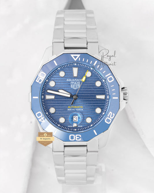 Latest Collection Silver With Blue Texture Dial And Bezel Automatic Watch