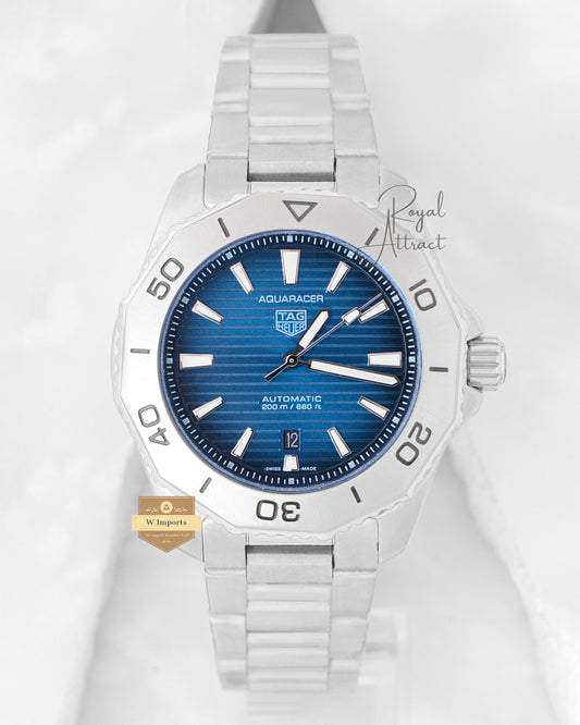 Latest Collection Silver With Blue Dial Automatic Chain Watch