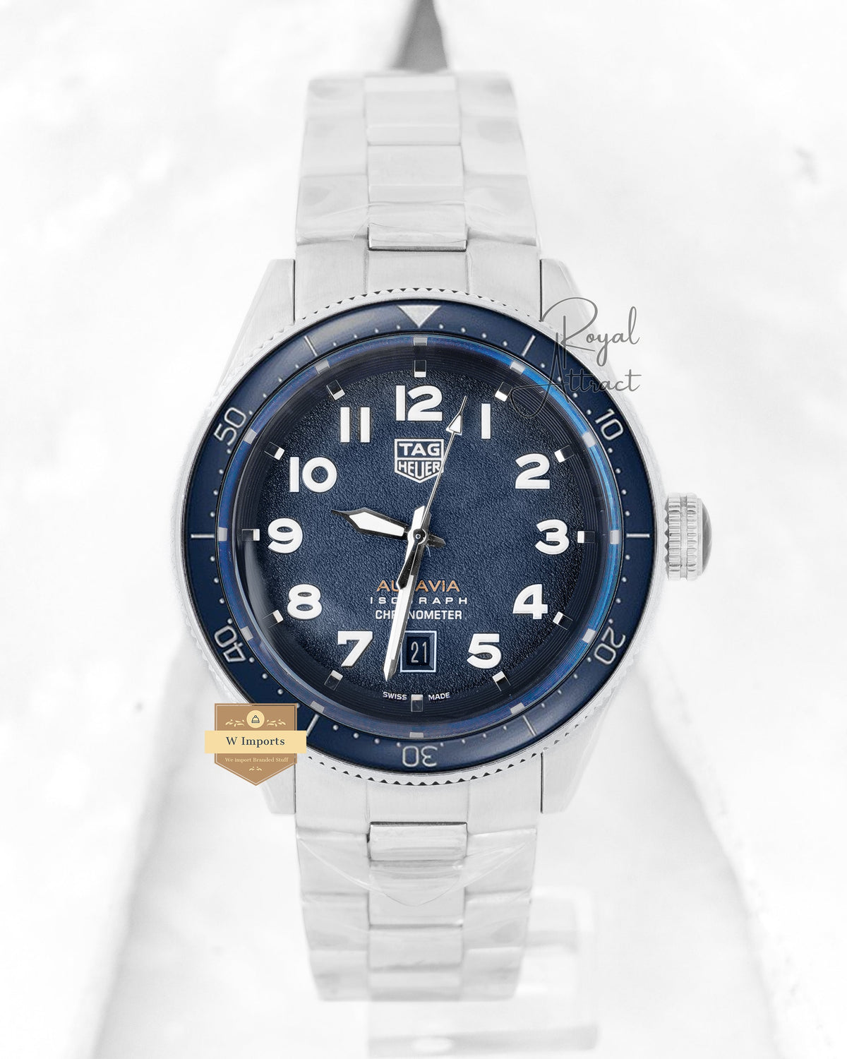 Latest Collection Silver With Blue Texture gradient Dial And Bezel Automatic Watch