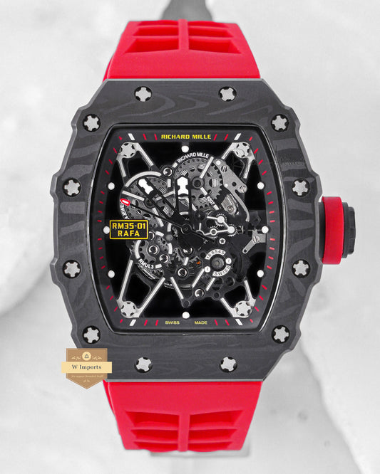 Latest Collection Black Case With Skeleton Dial & Red Rubber Strap Automatic Watch