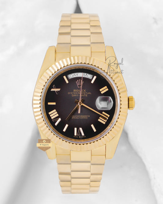 New Collection 40mm Yellow Gold With Charcoal Gray Dial Roman Figure V3 Made