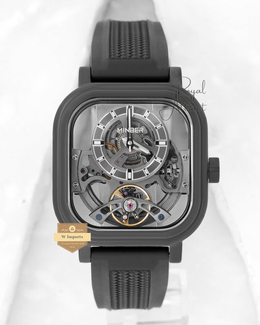 Minber Velos Skeleton All Black Case With Skeleton Dial Mechanical Watch