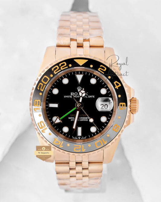 Latest Collection Gmt 40 Yellow Gold With Black Dial & Bezel V3 Factory