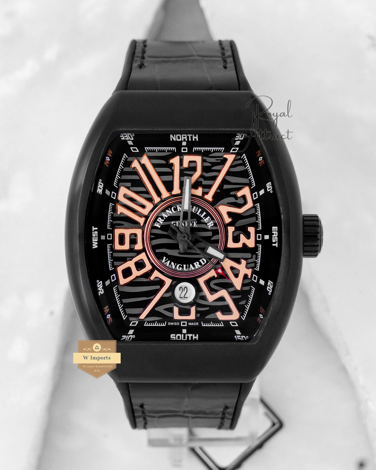 Latest Collection All Black Case With Dial & Leather Strap Automatic Watch
