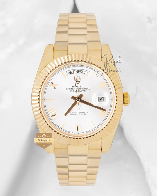 New Collection 40mm Yellow Gold With White Dial Roman Figure V3 Made