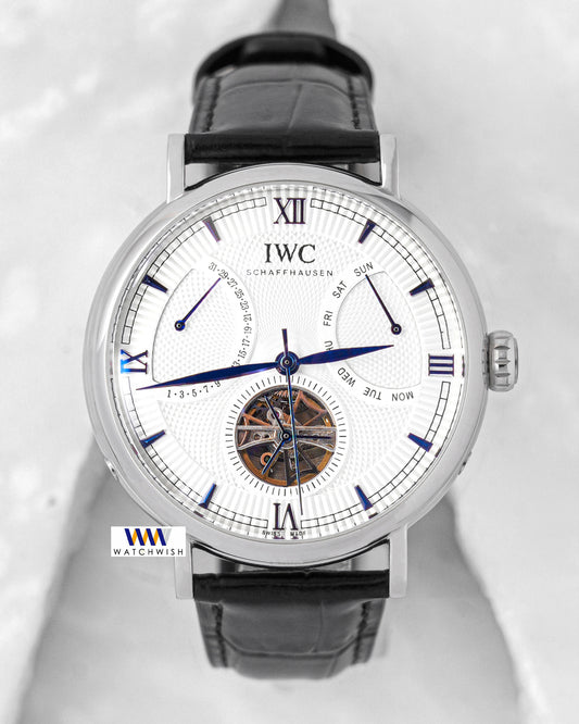 Latest Collection Chronograph Silver Case With White Dial & Black Leather Strap