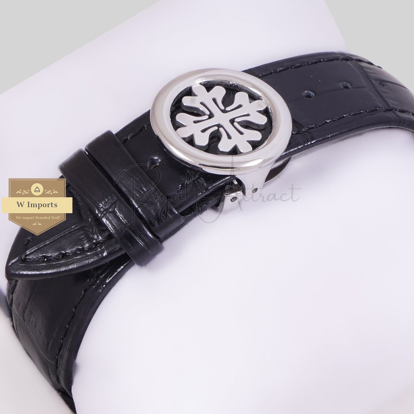 LATEST COLLECTION TOURBILLON SILVER CASE WITH BLACK DIAL & LEATHER STRAP