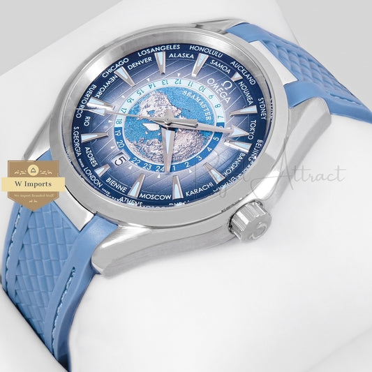 LATEST COLLECTION SILVER CASE WITH BLUE DIAL & RUBBER STRAP