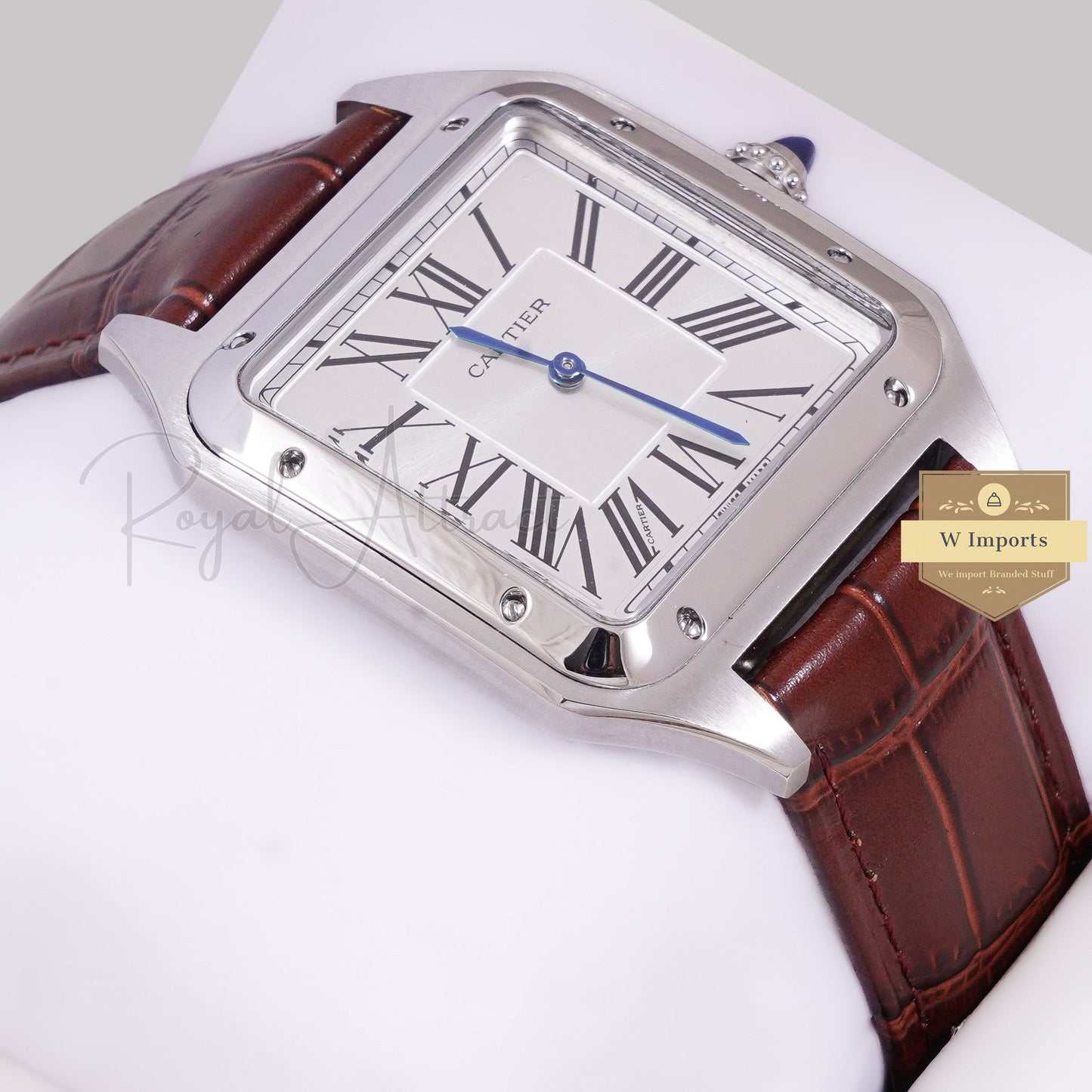 LATEST COLLECTION SILVER CASE WITH DIAL & LEATHER STRAP