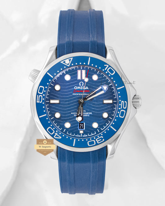 Latest Collection Silver Case With Blue Dial & Rubber Strap For Men