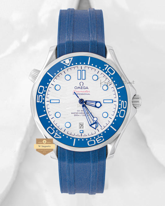 Latest Collection Silver Case With White Dial & Rubber Strap For Men