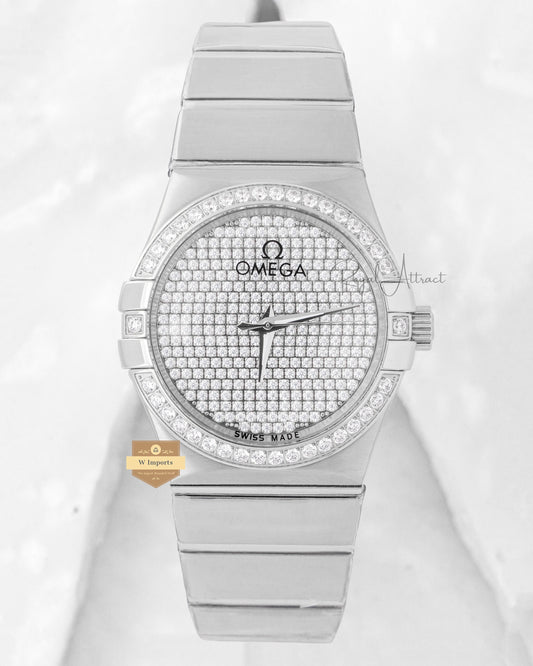 Latest Collection Silver With Stone Dial And Bezel Chain Watch