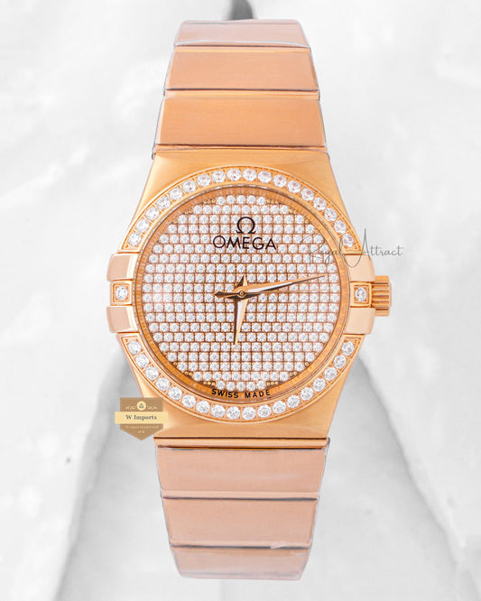 Latest Collection Yellow Gold With Stone Dial And Bezel Chain Watch