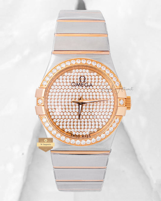 Latest Collection Two Tone Gold With Stone Dial And Bezel Chain Watch