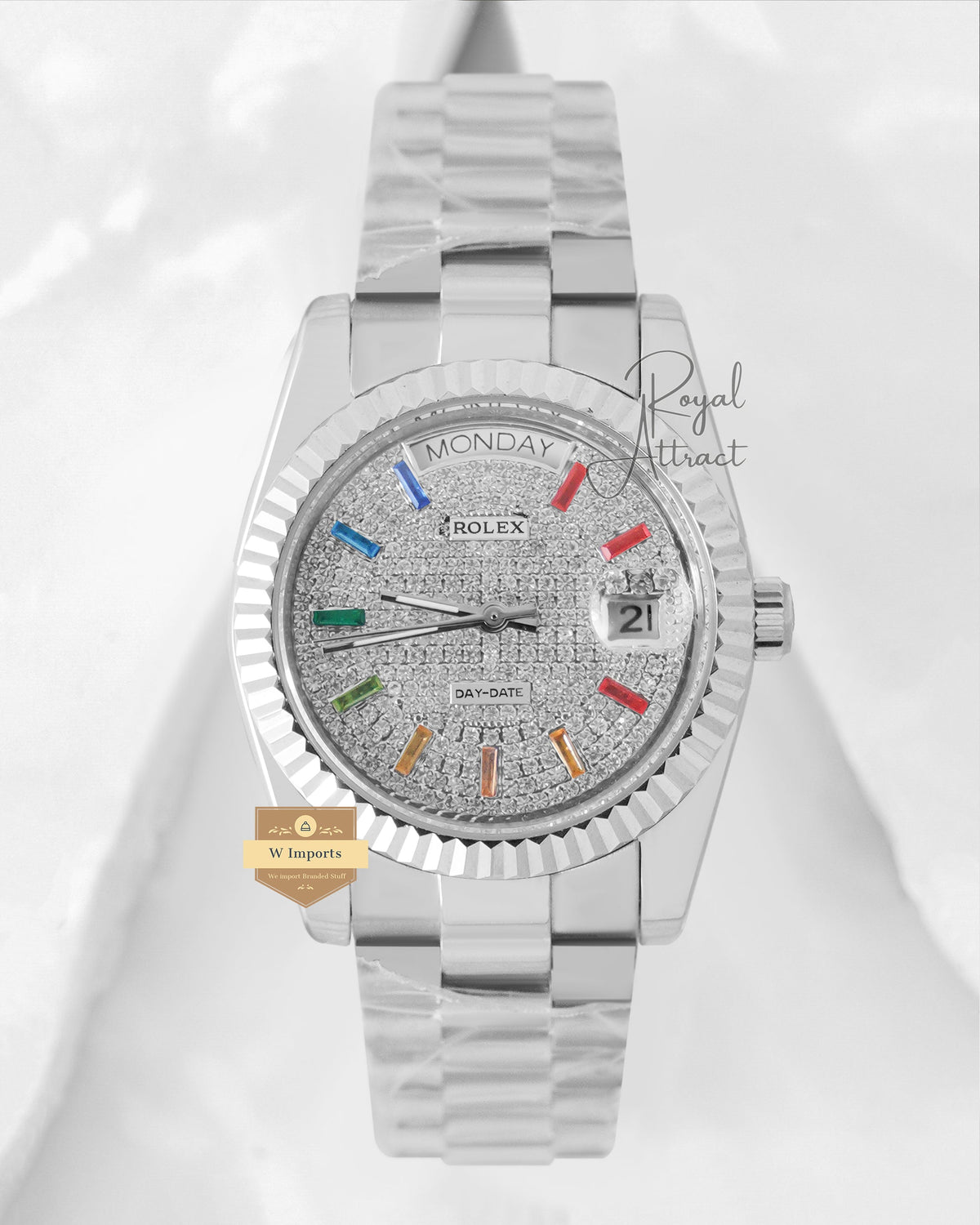 New Collection 36 Silver With Stone Dial Colored Index V3 Made