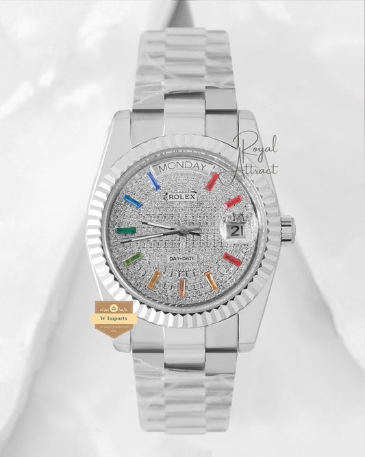 New Collection 36 Silver With Stone Dial Colored Index V3 Made
