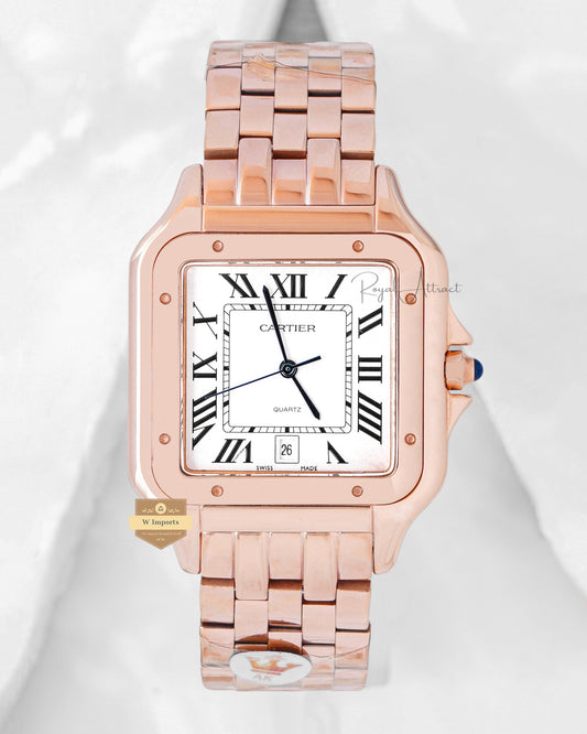 Latest Collection Rose Gold With White Dial Watch