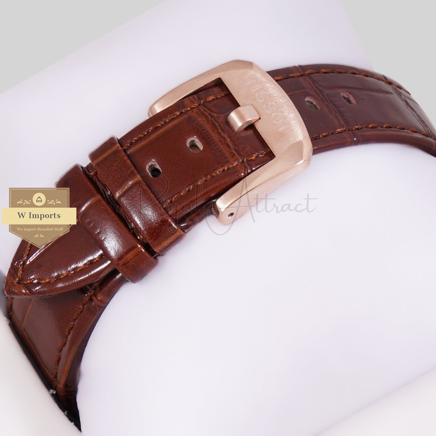 LATEST COLLECTION PRX ROSE GOLD CASE WITH WHITE DIAL & BROWN LEATHER STRAP