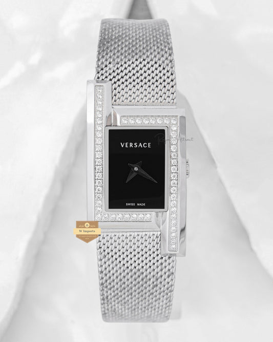Latest Collection Silver With Black Dial Ladies Watch