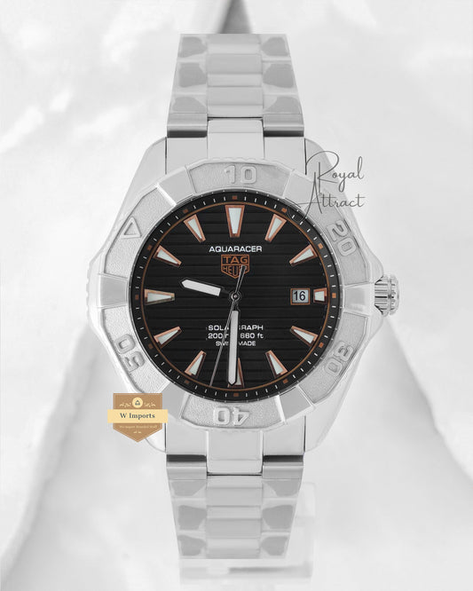 Latest Collection Silver Matt With Black Dial Automatic Chain Watch