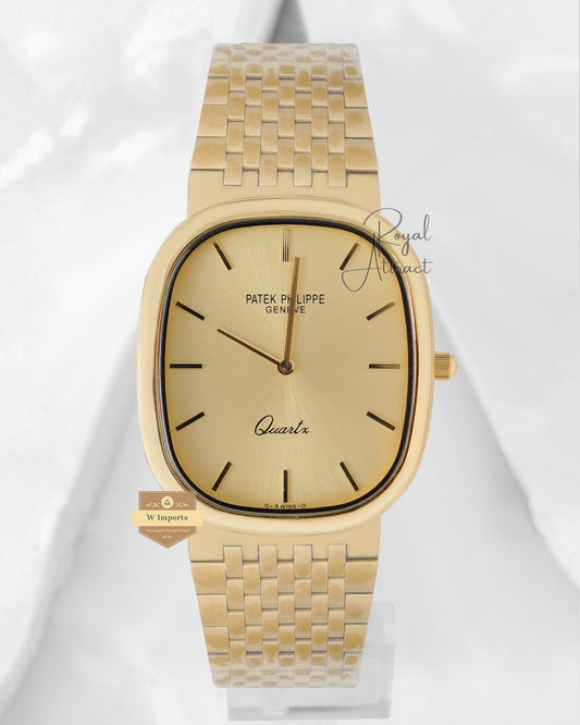 Latest Collection Square All Yellow Gold With Dial Chain Watch