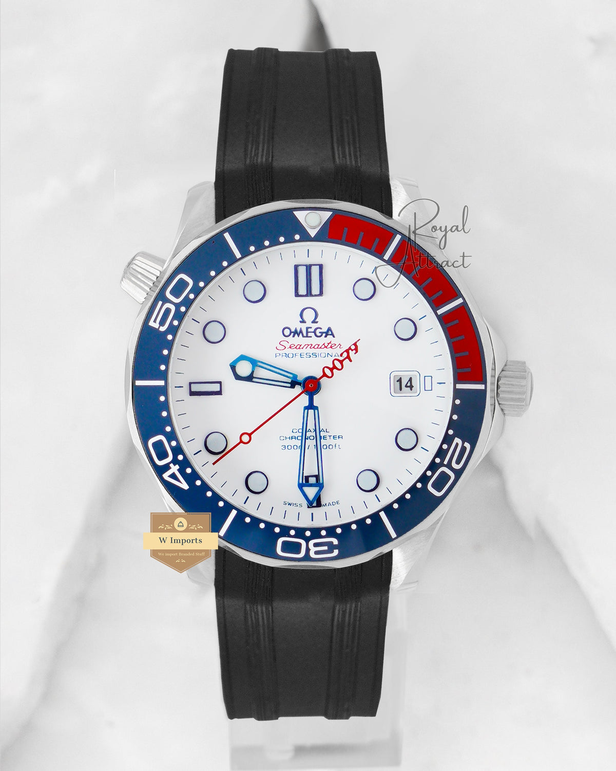 Latest Collection Silver With White Dial Blue Bezel Automatic Watch For Men